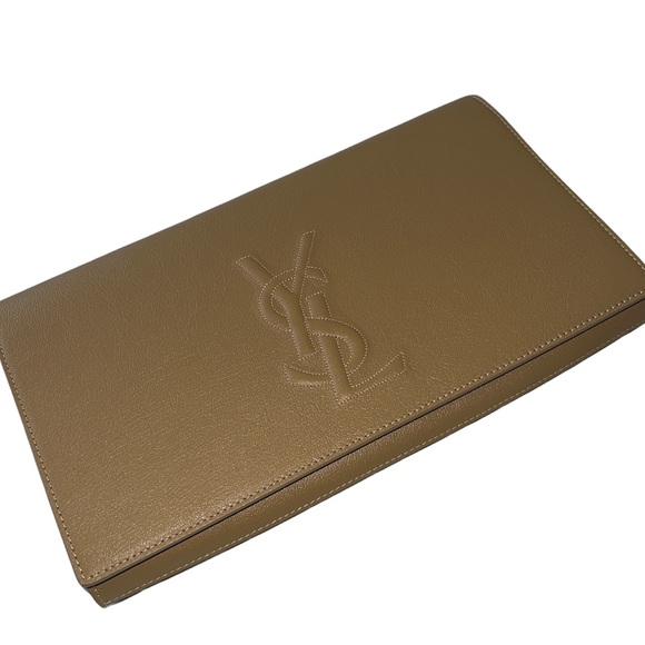 NEW YSL SAINT LAURENT Calfskin Monogram Clutch - Picture 3 of 9